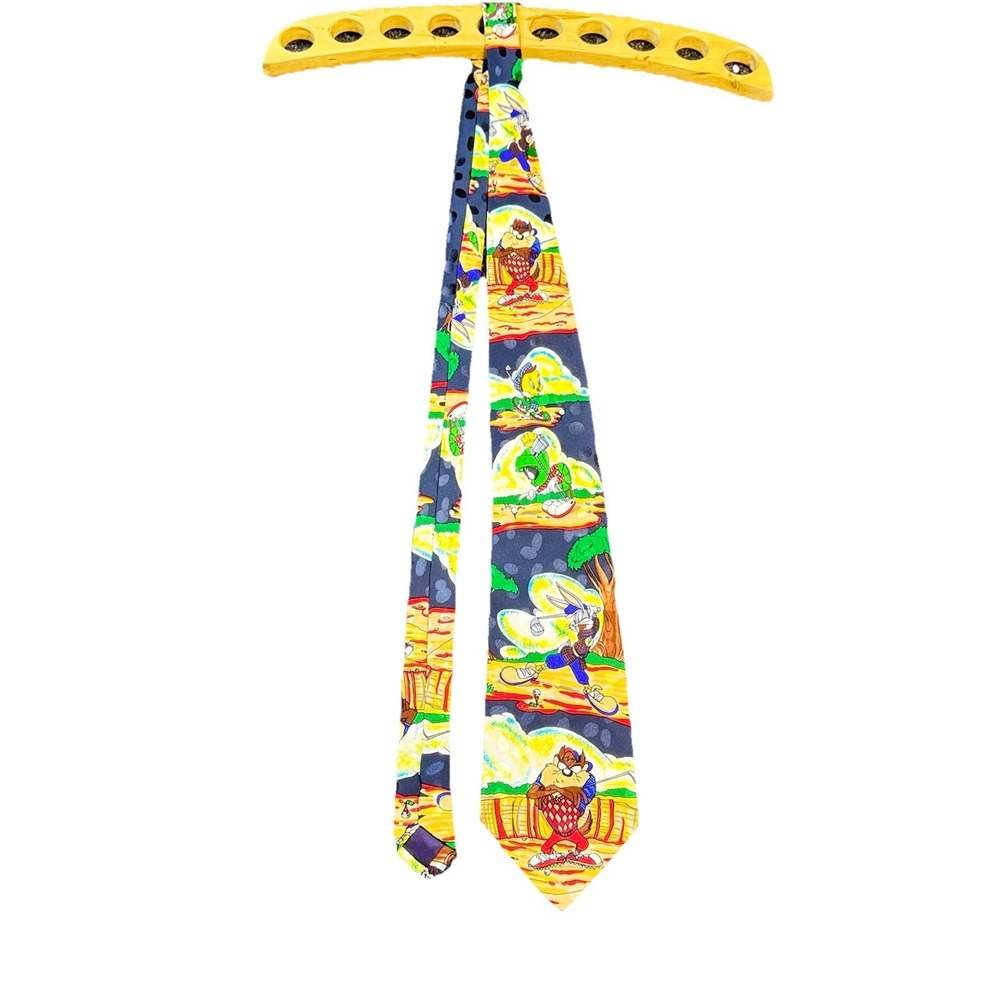 Looney Tunes Mania‎ 1994 100% Silk Vintage Neck Tie Bugs Bunny Tweety Taz